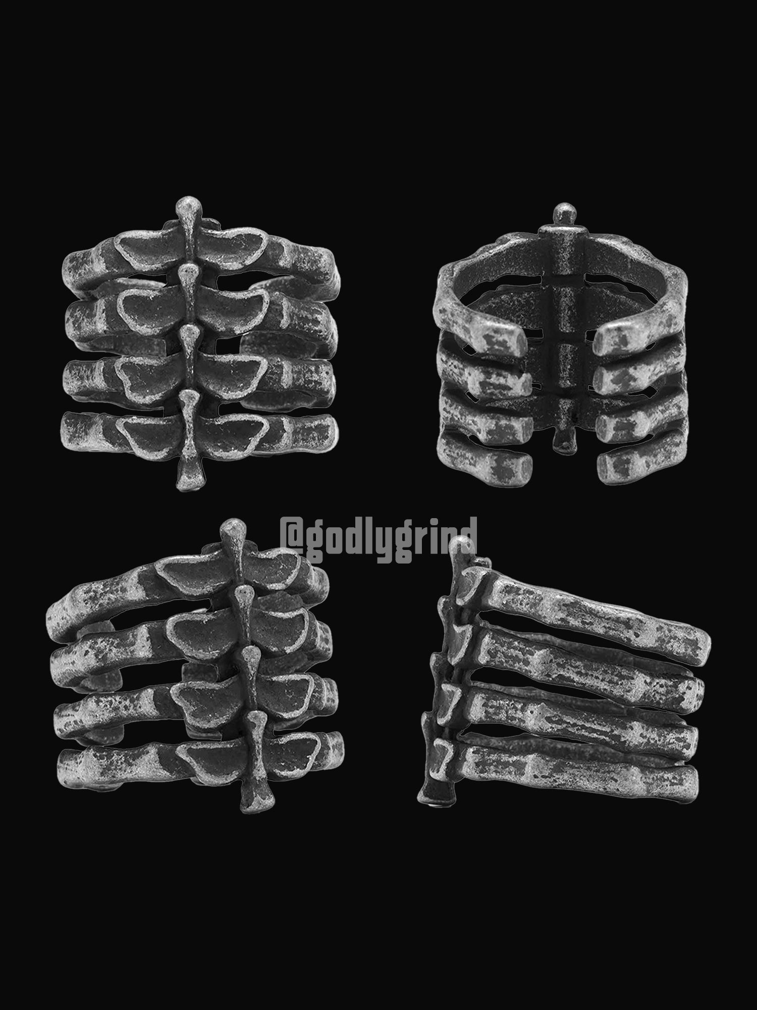 Spine Skull Ring