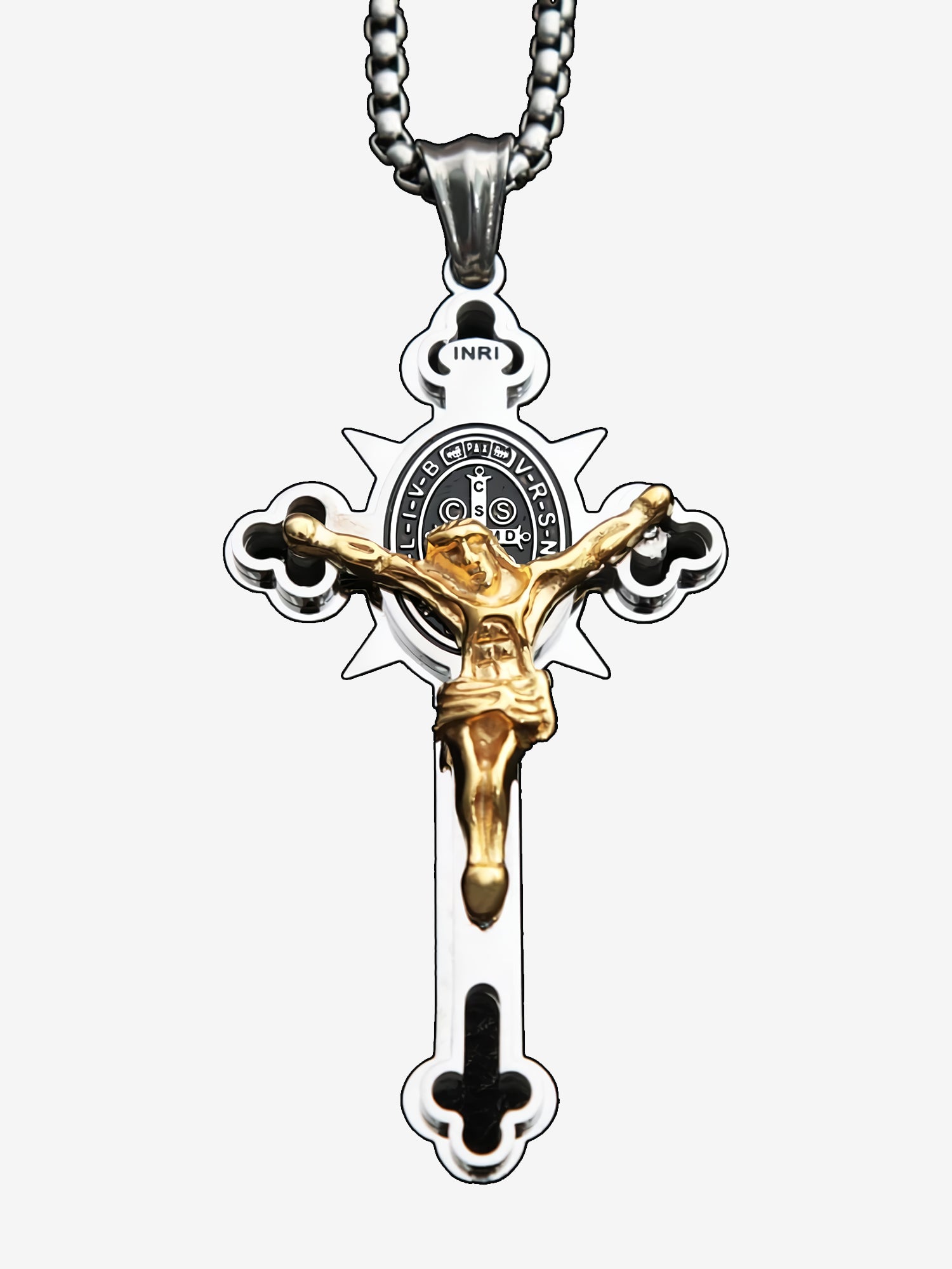 Godly Grind St. Benedict Symbol Crucifix Necklace - Godlygrind