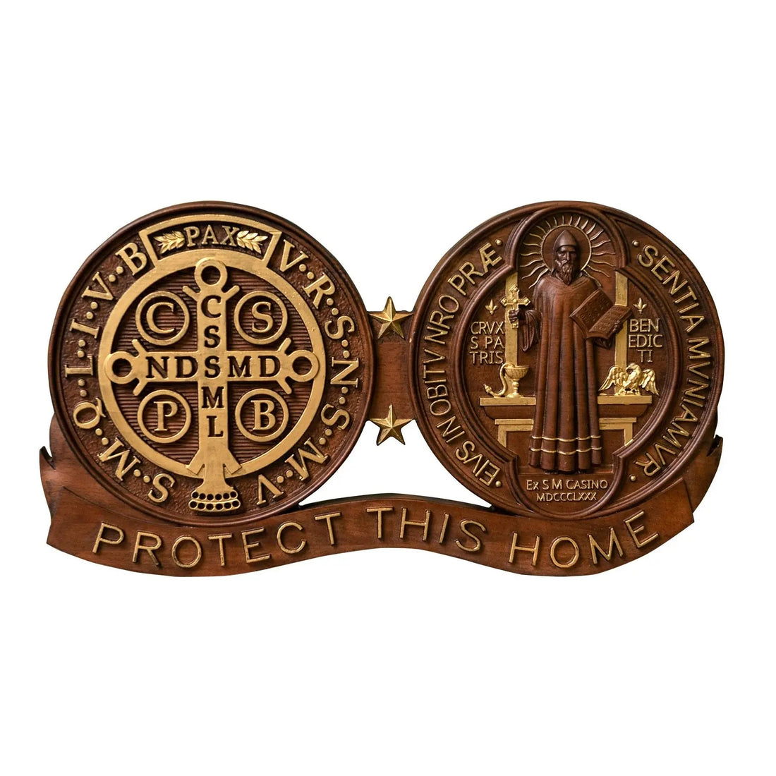 St. Benedict's Exorcism Medal Christian Wall Plaque GodlyGrind