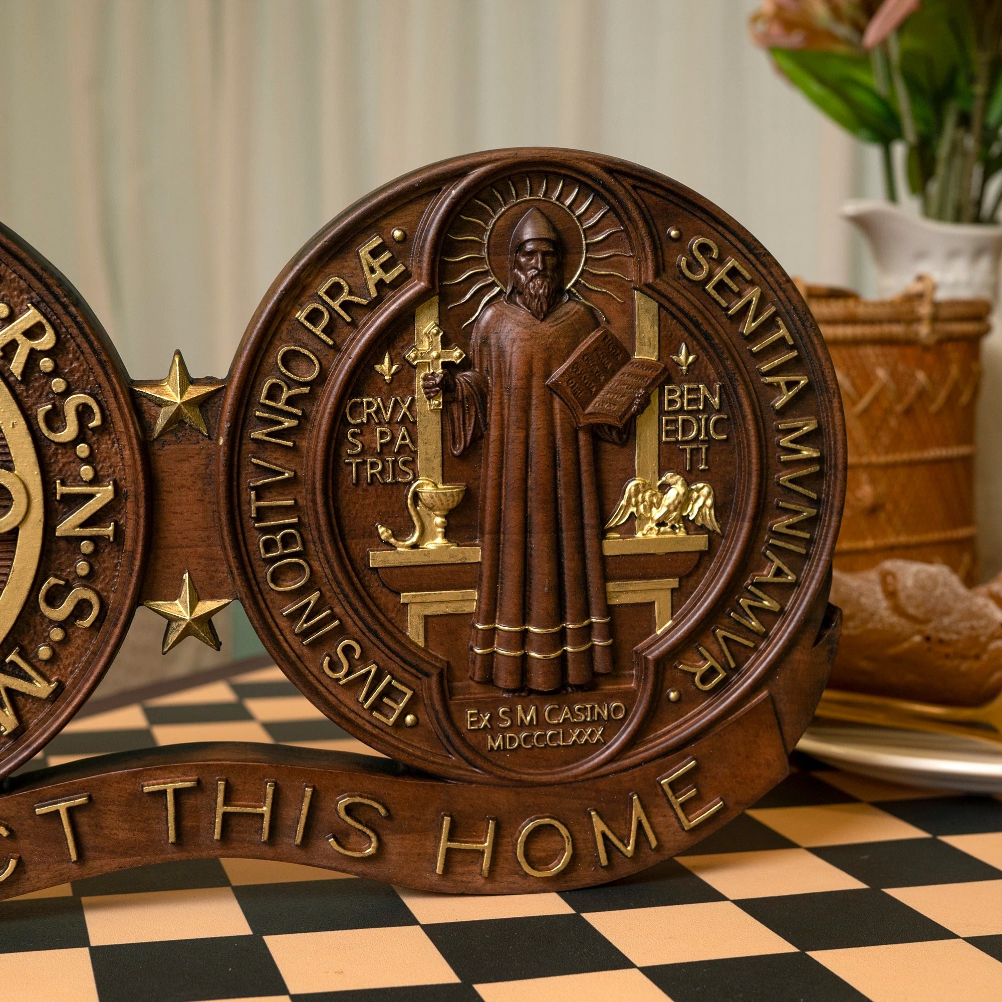 St. Benedict's Exorcism Medal Christian Wall Plaque GodlyGrind