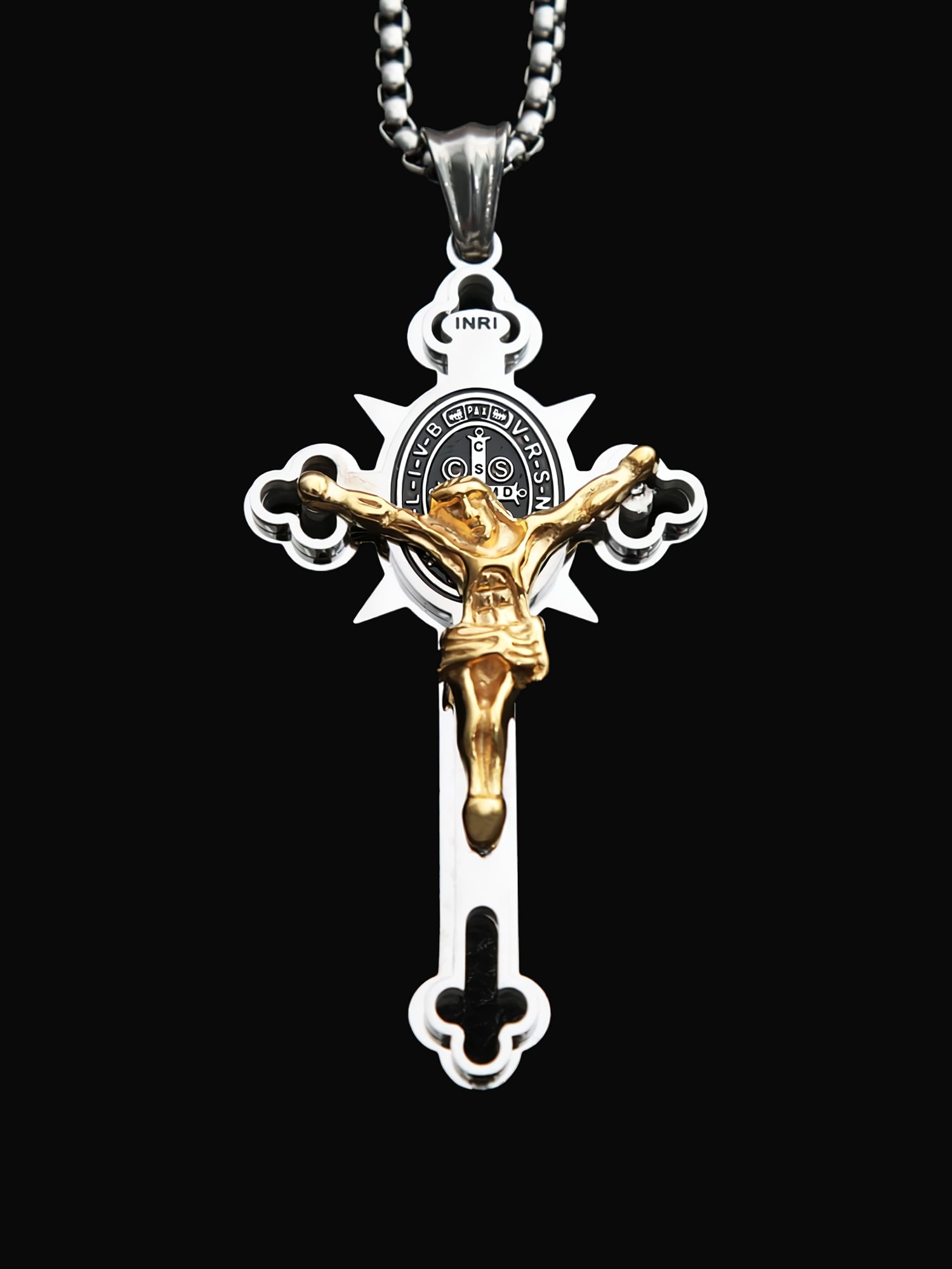 Godly Grind St. Benedict Symbol Crucifix Necklace
