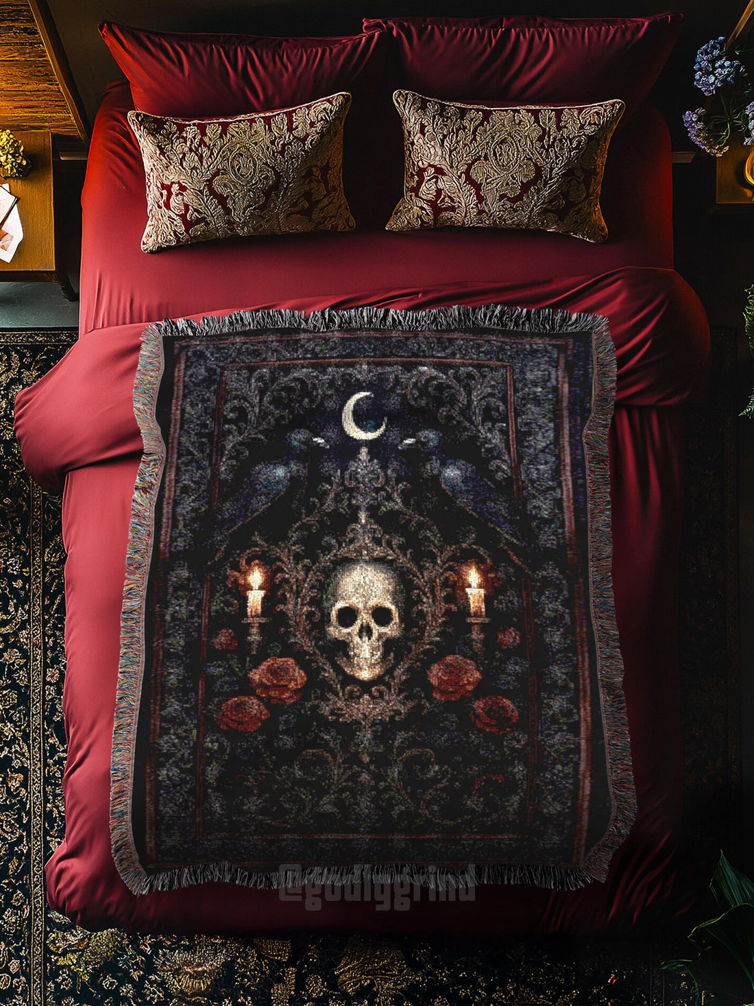 The Midnight Rose Woven Blanket