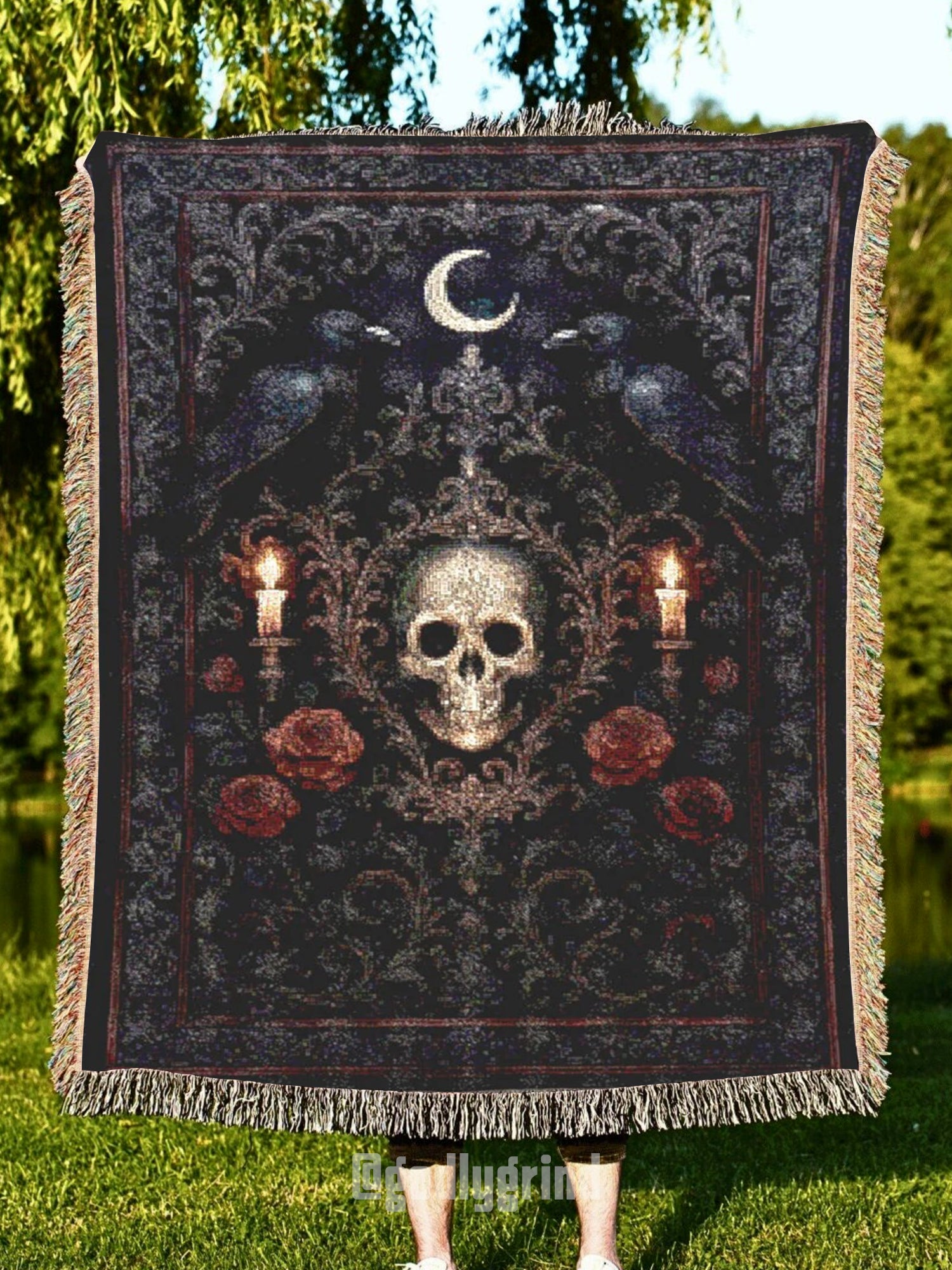 The Midnight Rose Woven Blanket