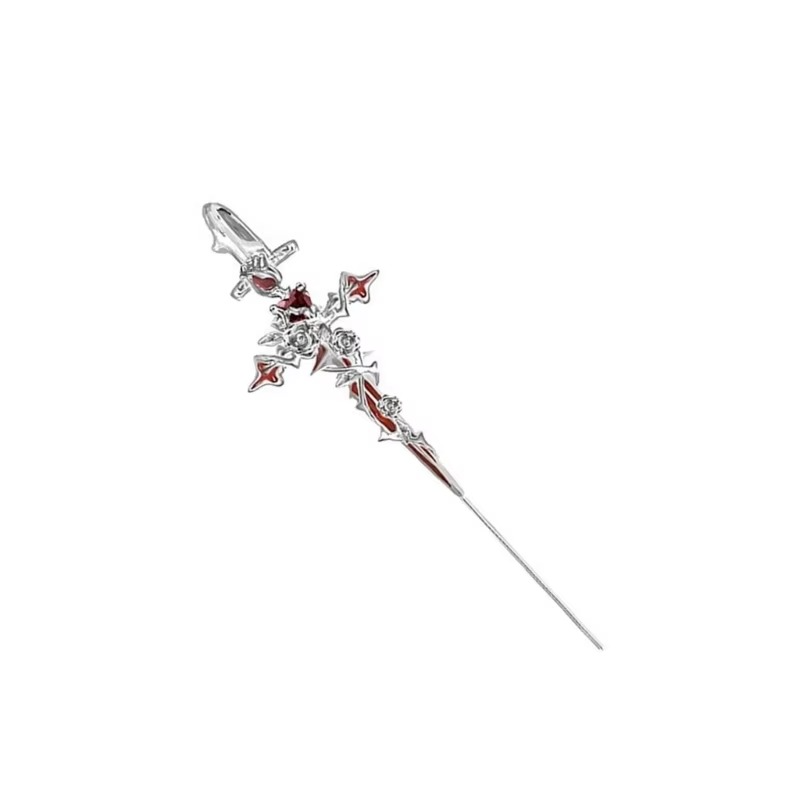 Thorned Rose Gothic Cross Earrings
