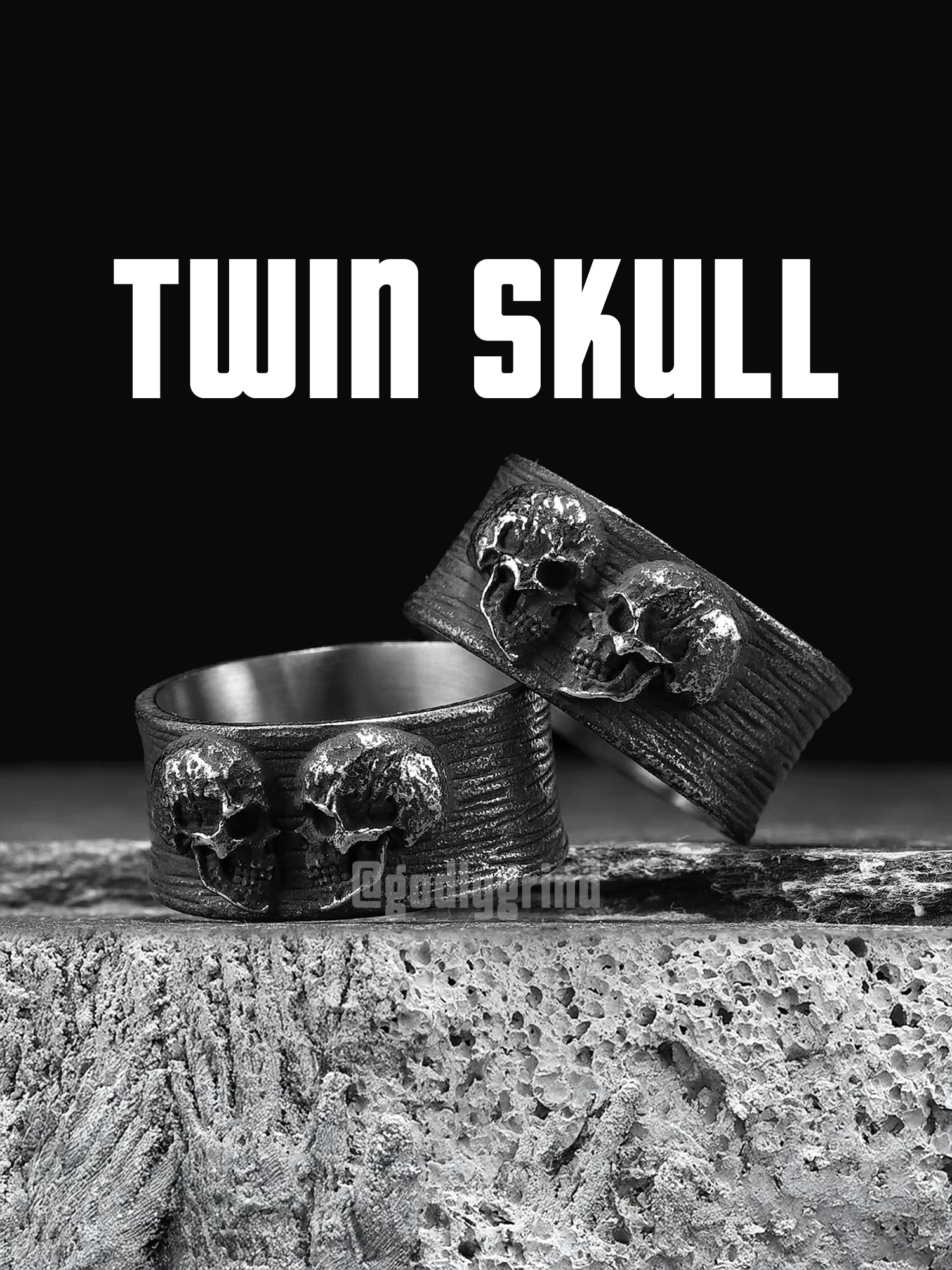Twin Skull Stainless Steel Rings