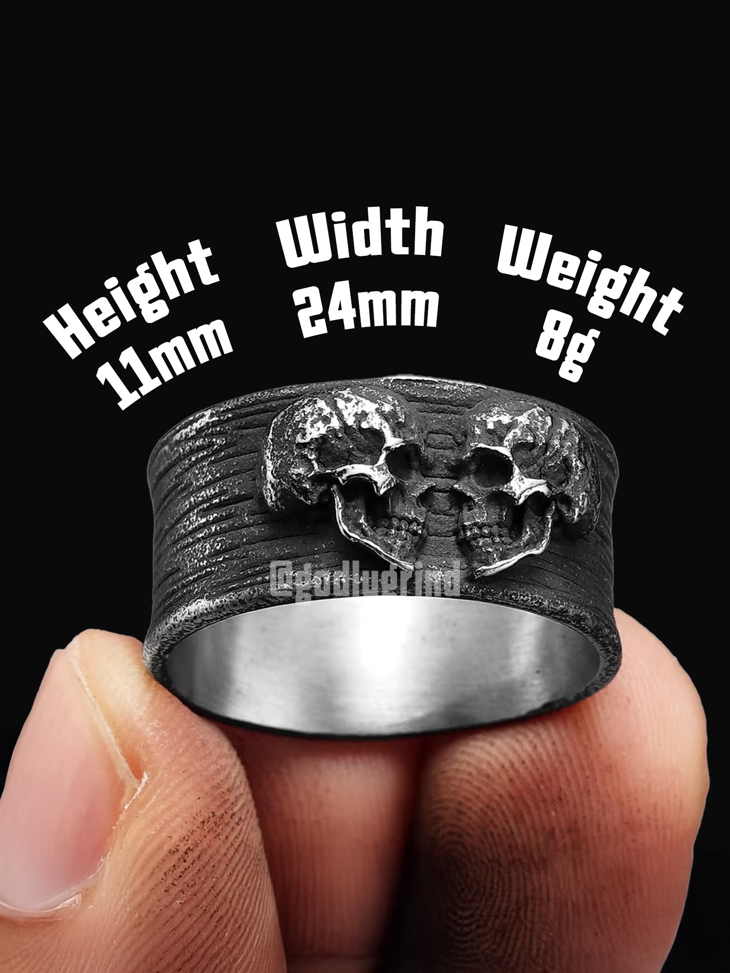 Twin Skull Stainless Steel Rings
