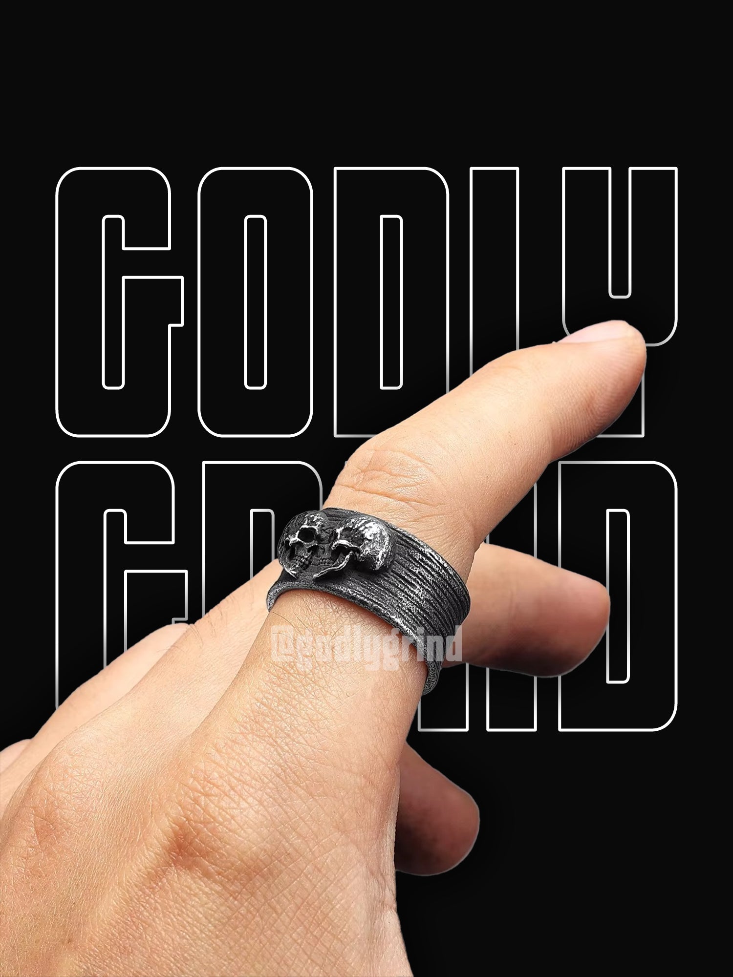 Twin Skull Stainless Steel Rings