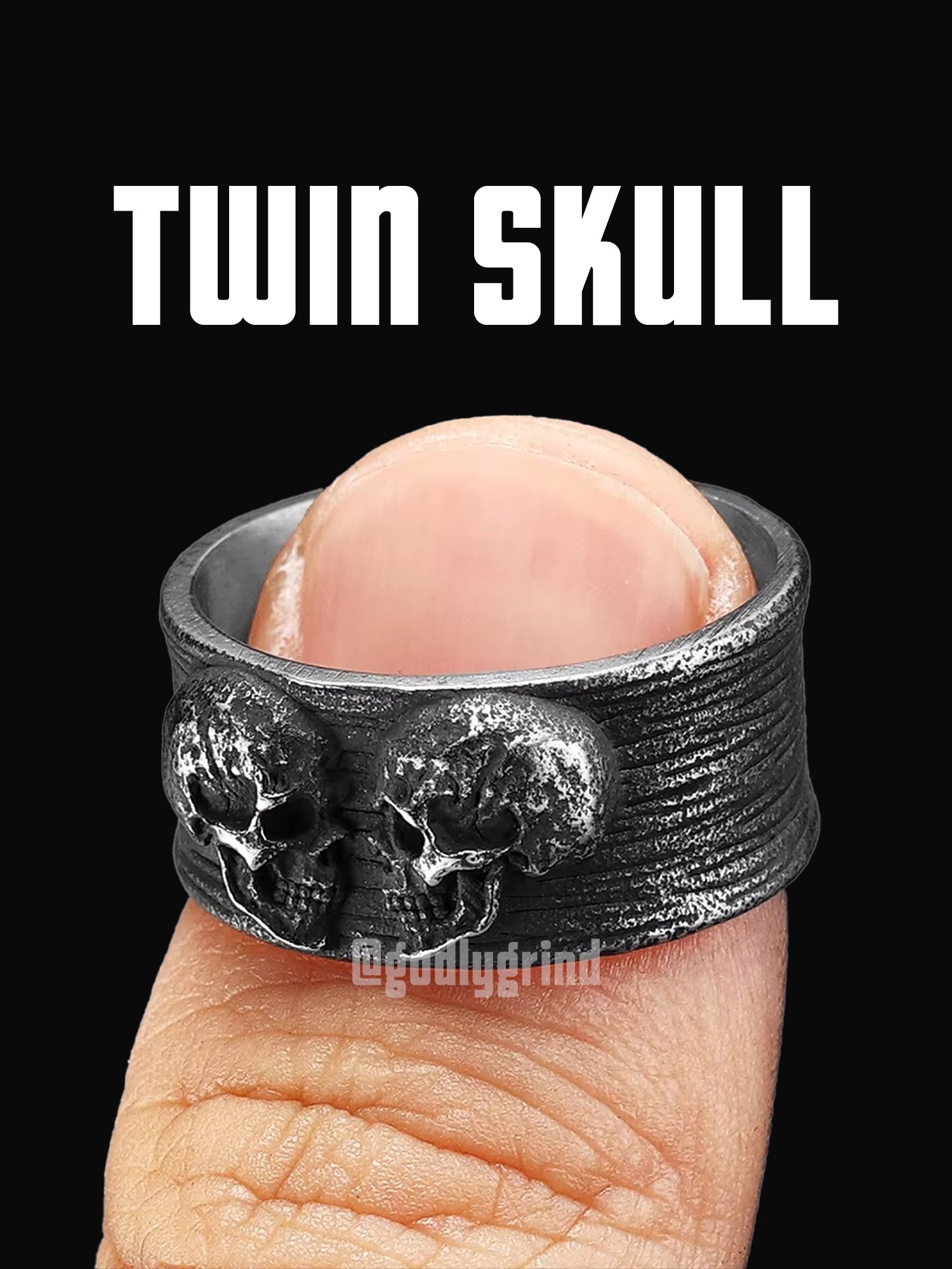 Twin Skull Stainless Steel Rings