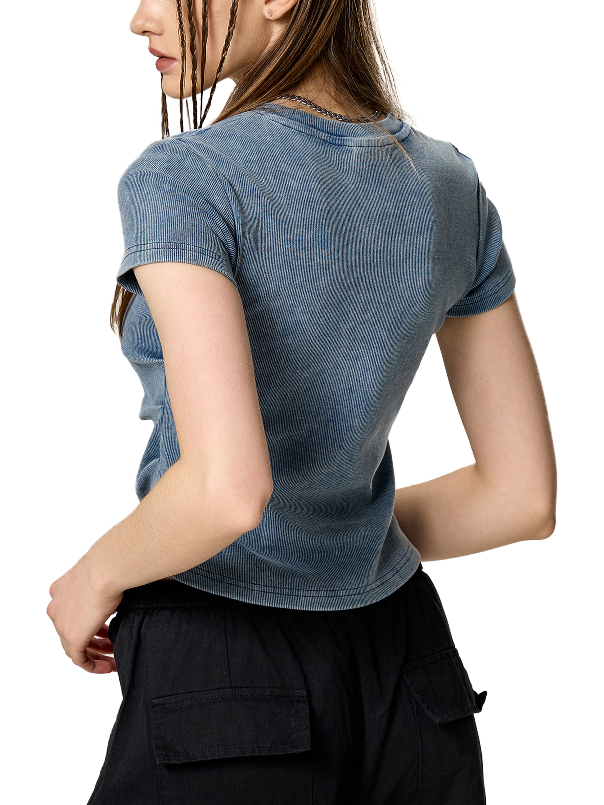 Faith Over Fear Pixel Design Vintaged-Wash Bodycon Cotton T-Shirt - Godlygrind