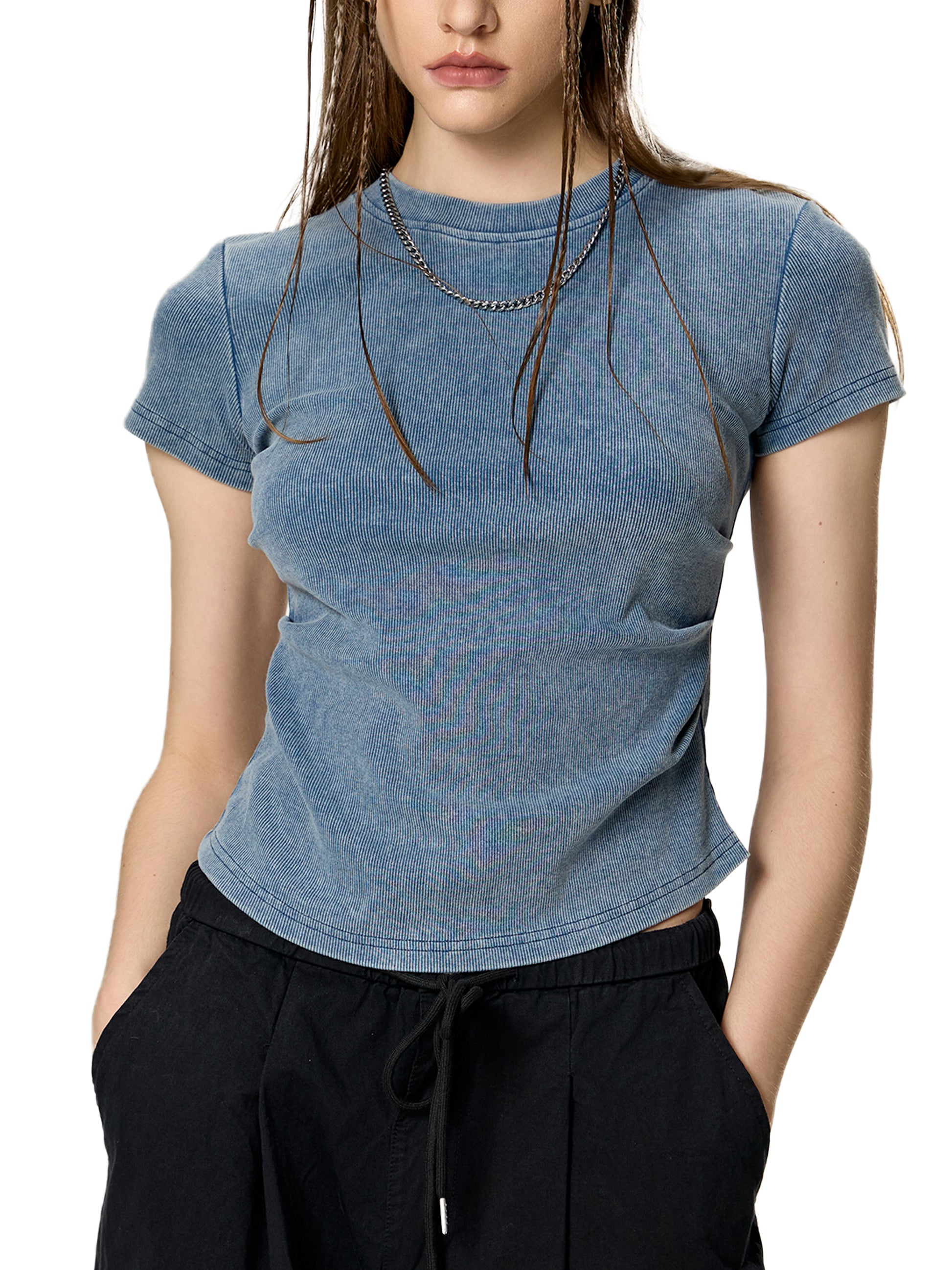 Faith Over Fear Pixel Design Vintaged-Wash Bodycon Cotton T-Shirt - Godlygrind