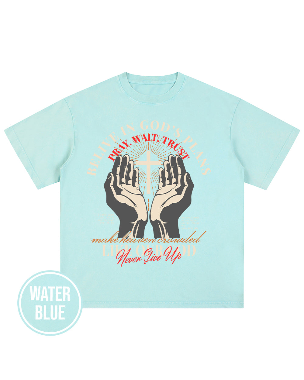 Belive in God's Plans Acid Wash Tshirt - Godlygrind