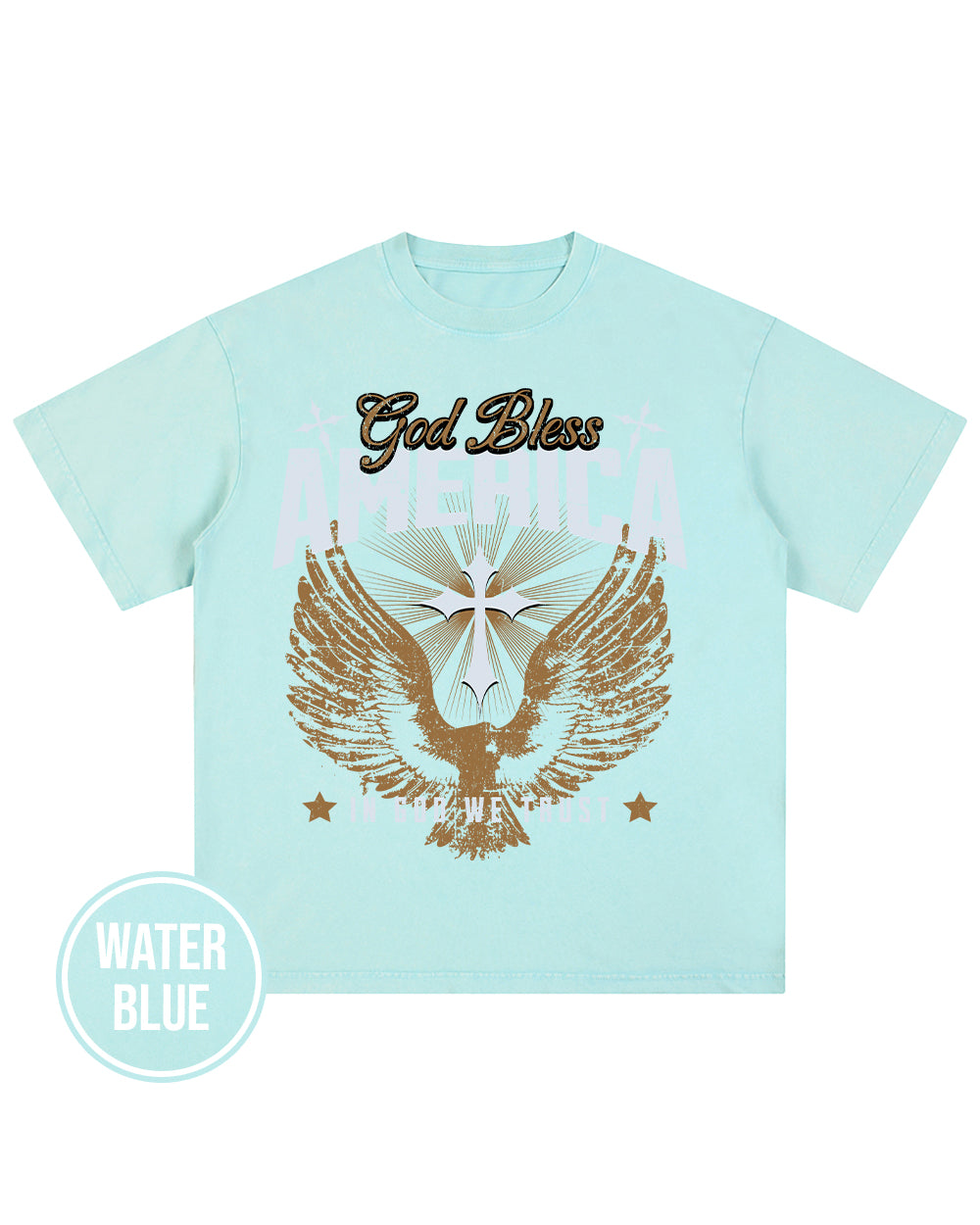 God Bless America Acid Wash Tshirt - Godlygrind