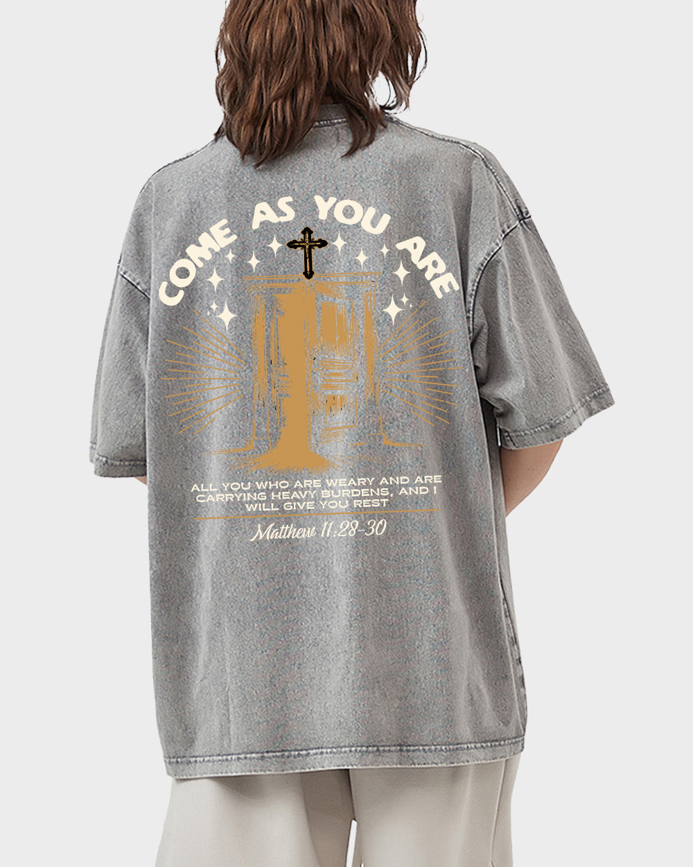 Come As You Are,The Promise of Rest Acid Wash Tshirt - Godlygrind