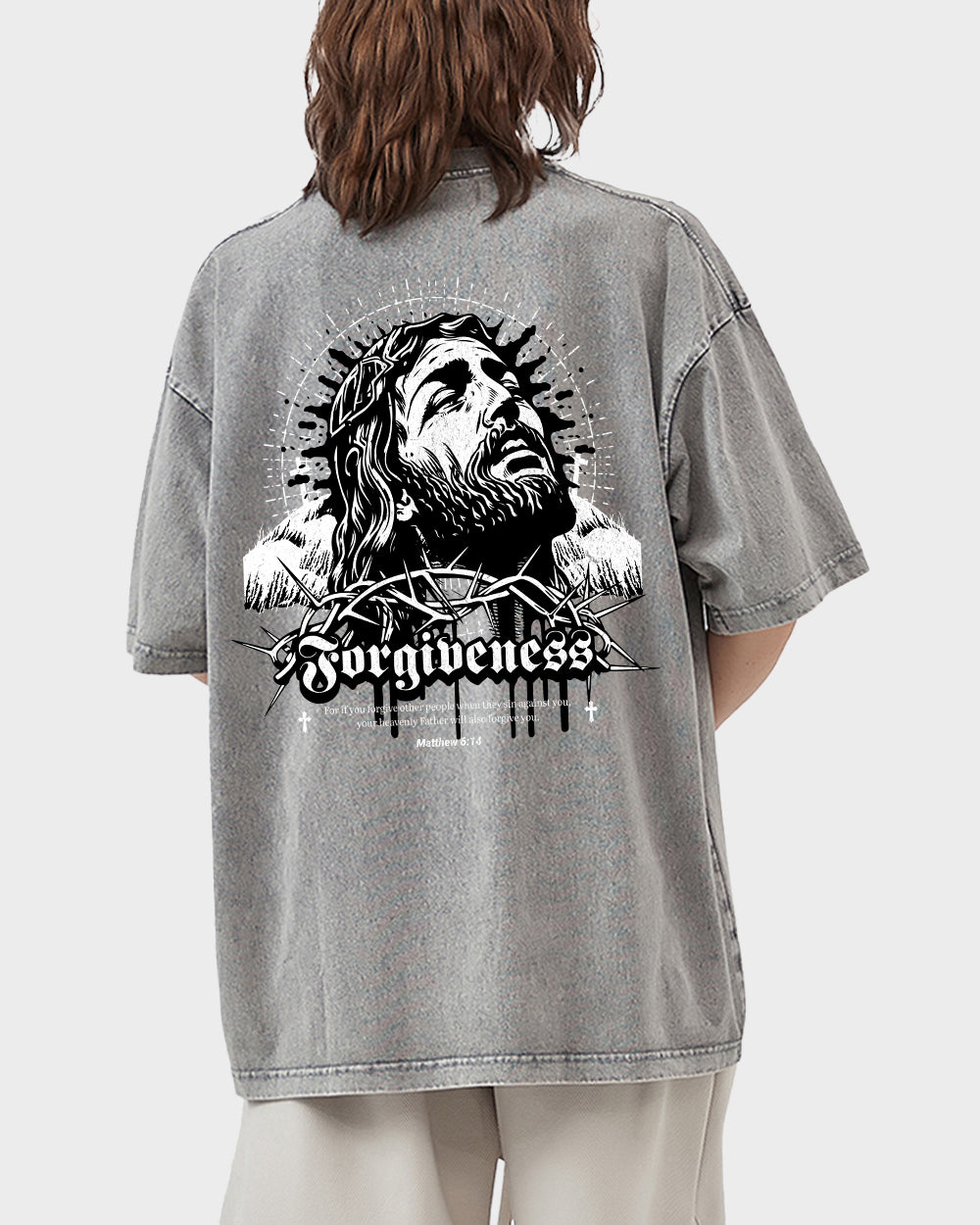 Forgiveness Acid Wash Tshirt - Godlygrind
