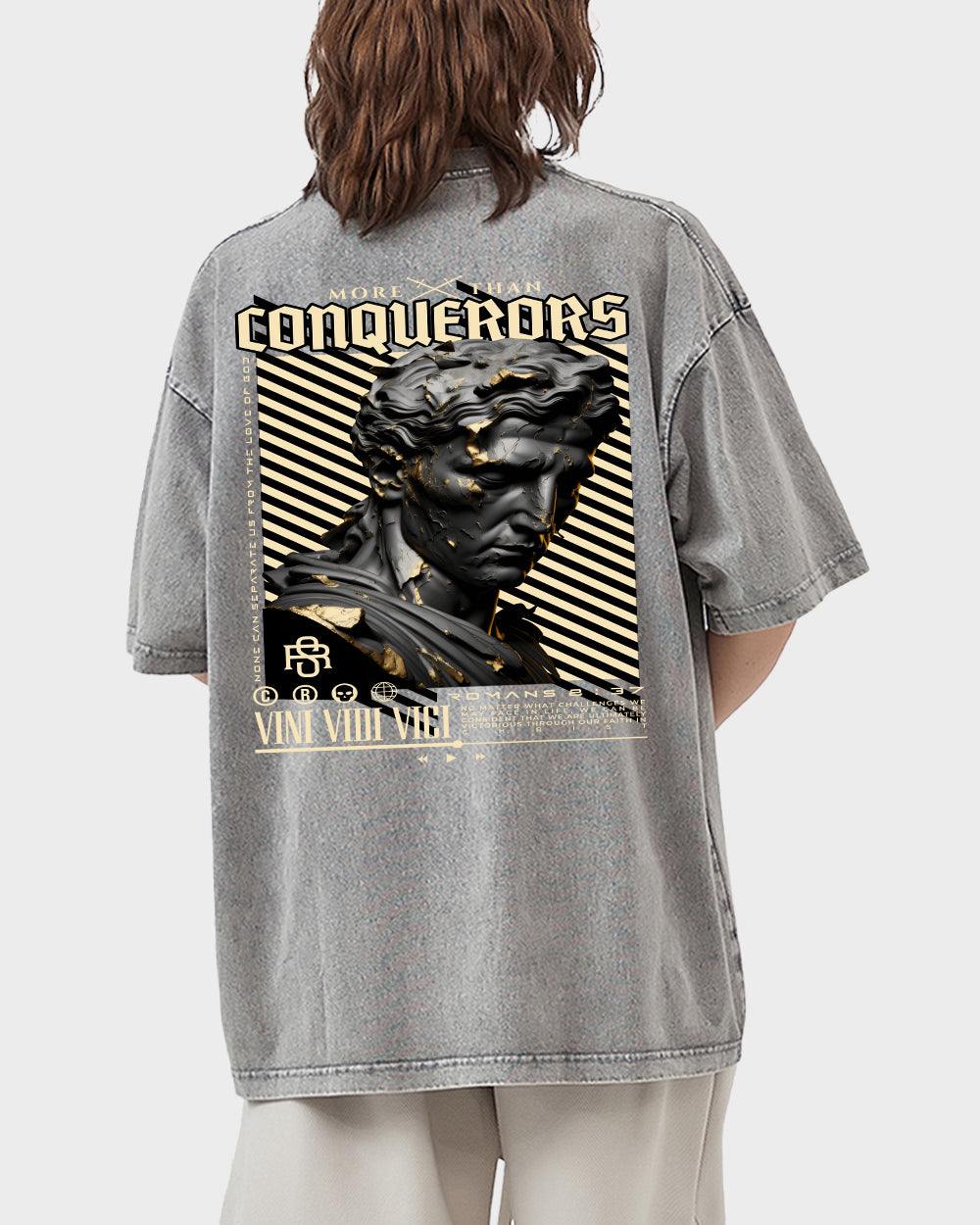 Conquerors Acid Wash Tshirt - Godlygrind