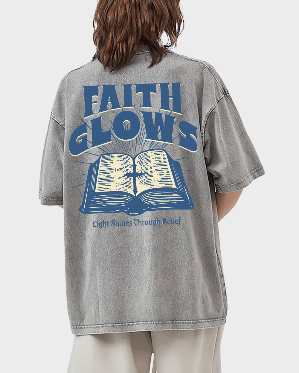 Faith Glows Acid Wash Tshirt - Godlygrind