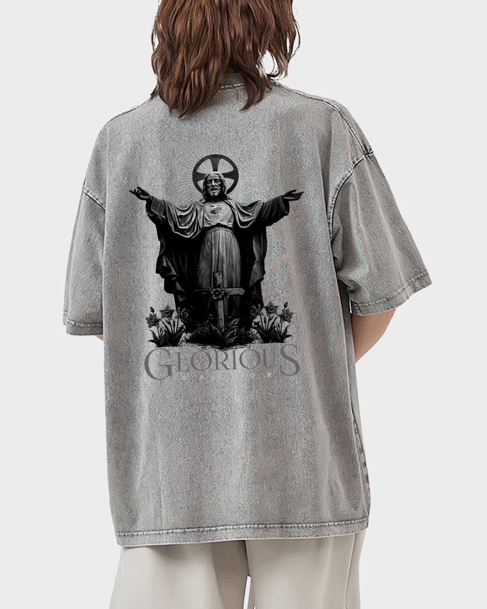 Glorious Savior Acid Wash Tshirt - Godlygrind