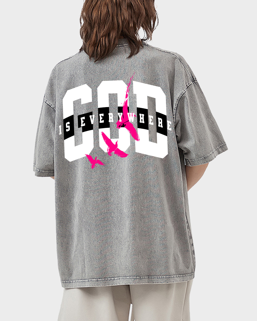 God Is Everywhere Acid Wash Tshirt - Godlygrind