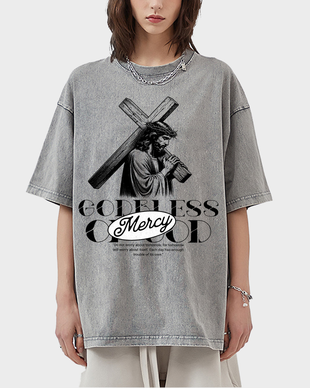 Godbless Mercy Of God Acid Wash Tshirt - Godlygrind