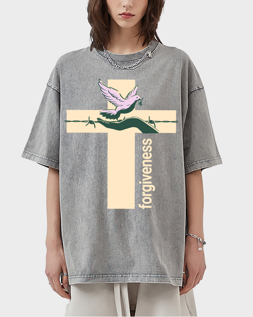Forgiveness Spiritual Acid Wash Tshirt - Godlygrind