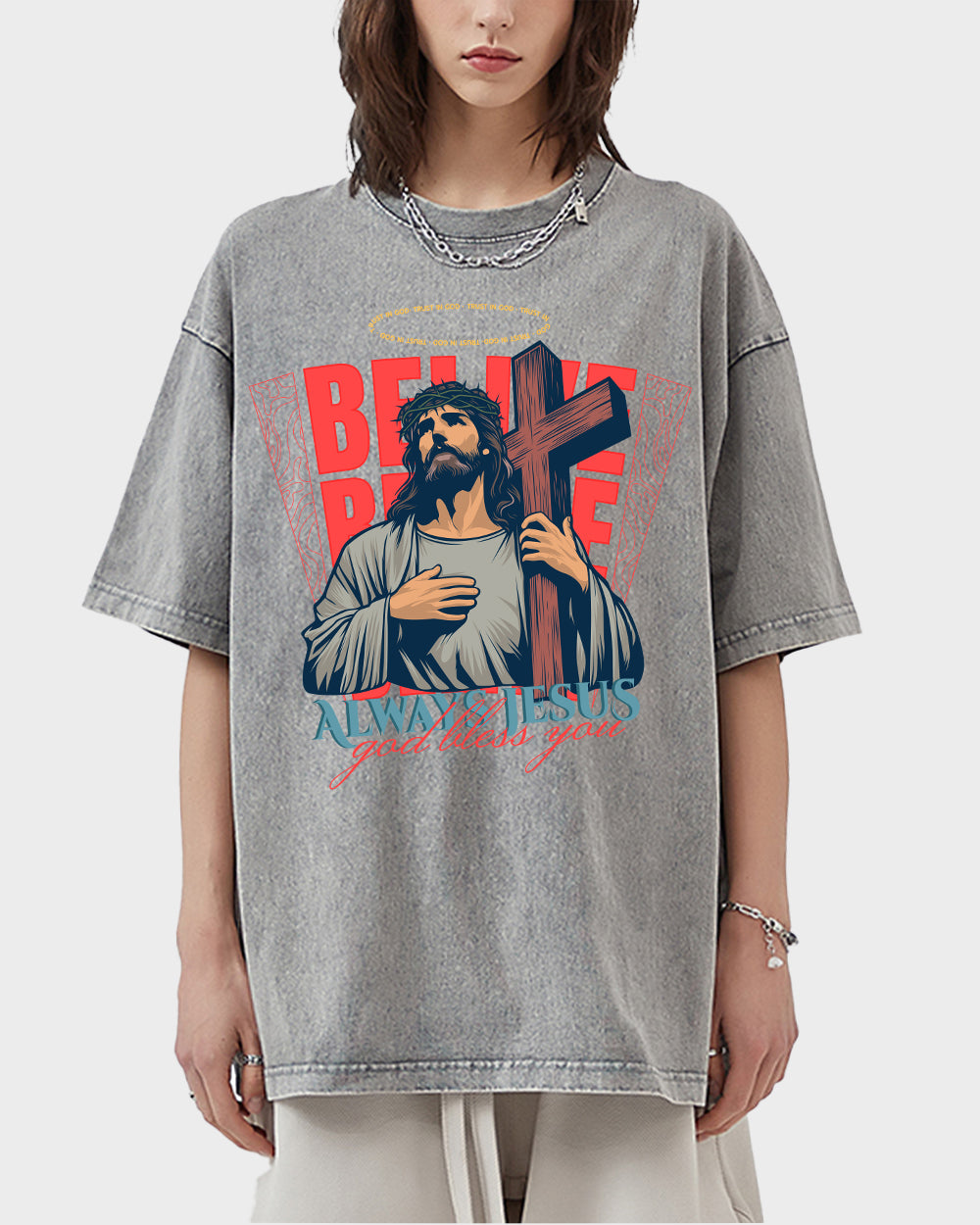 Always Jesus God bless you Wash Tshirt - Godlygrind