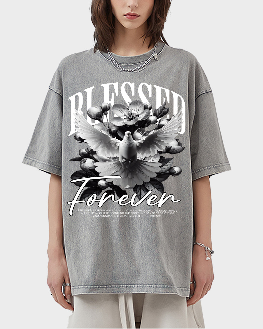 Blessed Forever Acid Wash Tshirt - Godlygrind