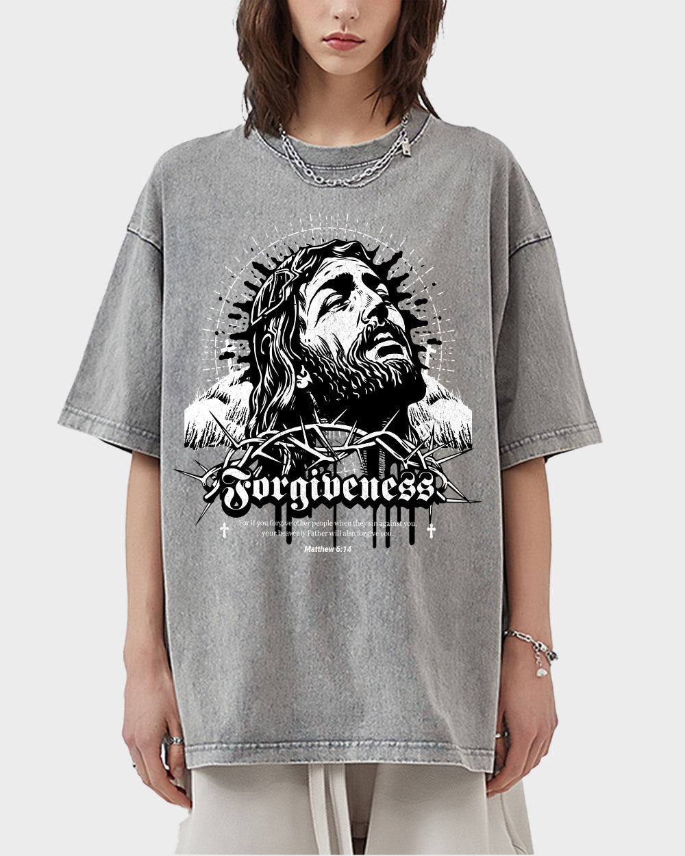 Forgiveness Acid Wash Tshirt - Godlygrind