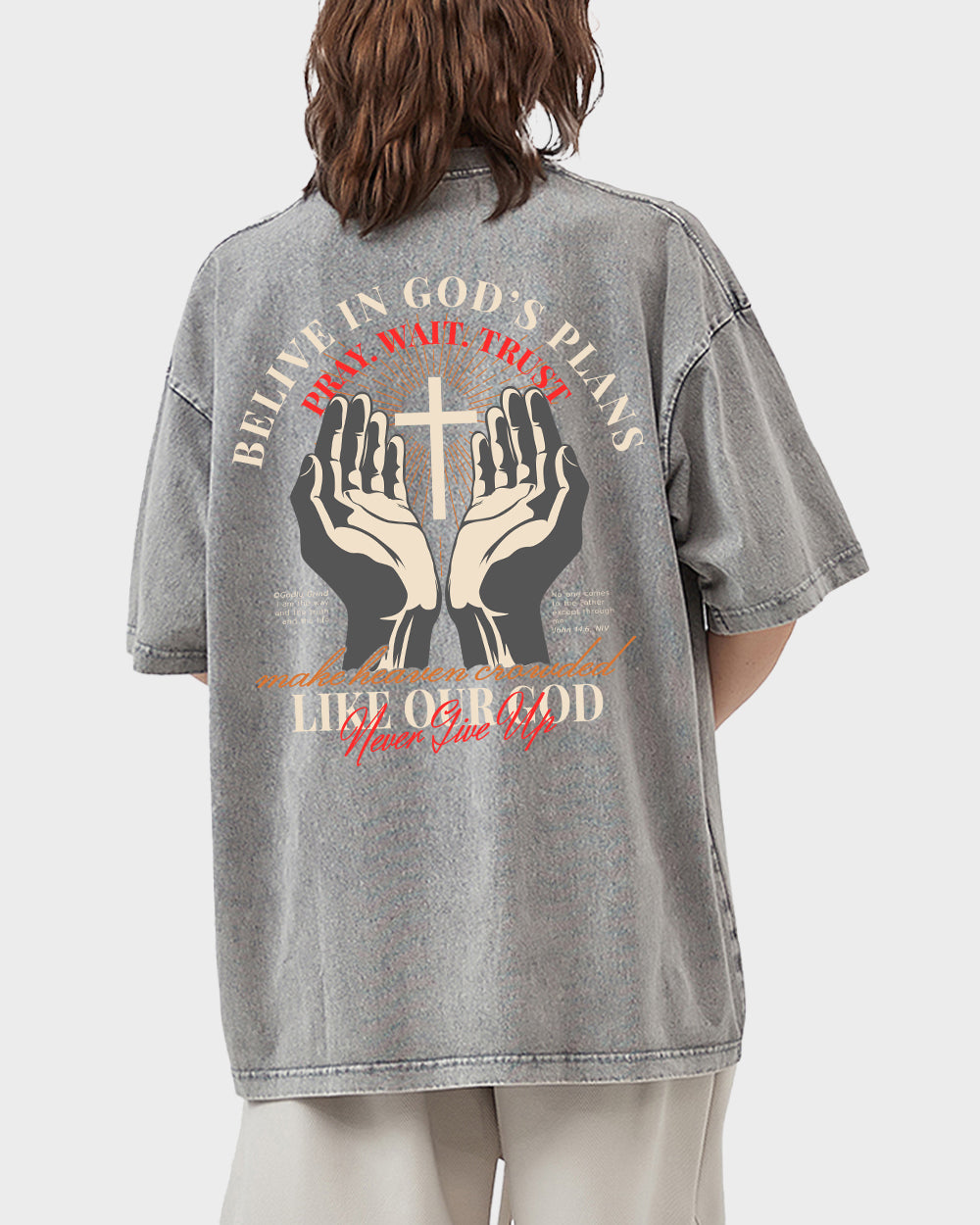 Belive in God's Plans Acid Wash Tshirt - Godlygrind