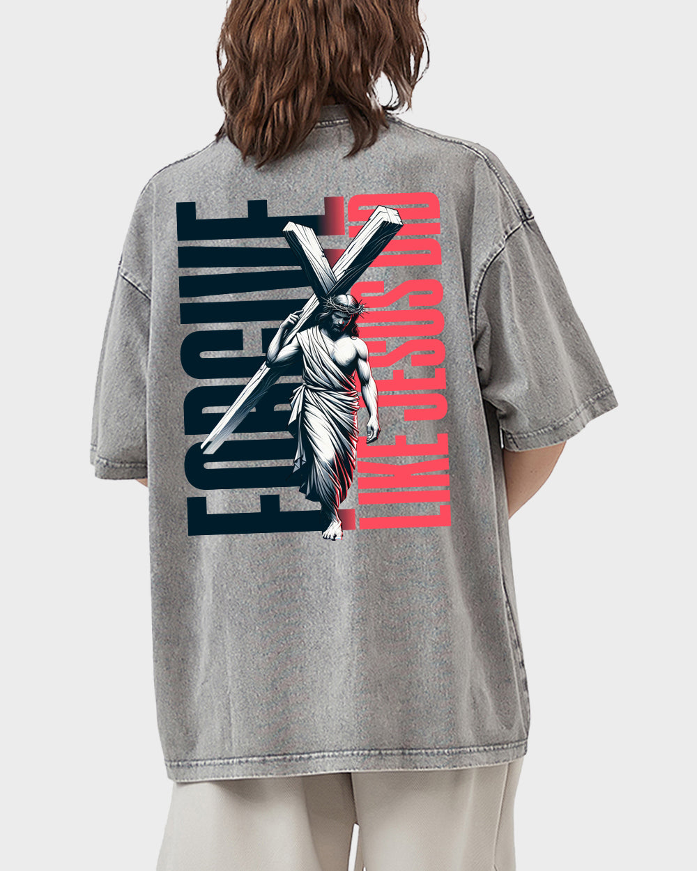 Forgive Like Jesus Did Acid Wash Tshirt - Godlygrind