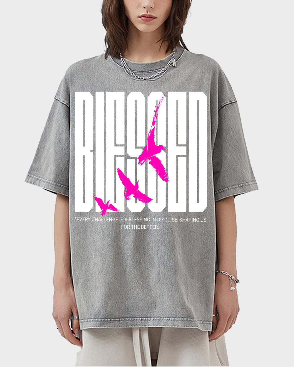 Every challenge is a blessing in disguise, shaping us for the better Acid Wash Tshirt - Godlygrind