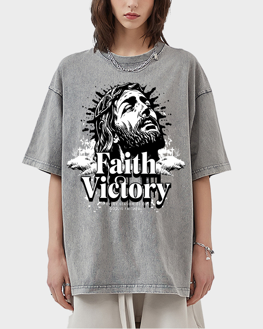 God is faithful through every season of life Acid Wash Tshirt - Godlygrind