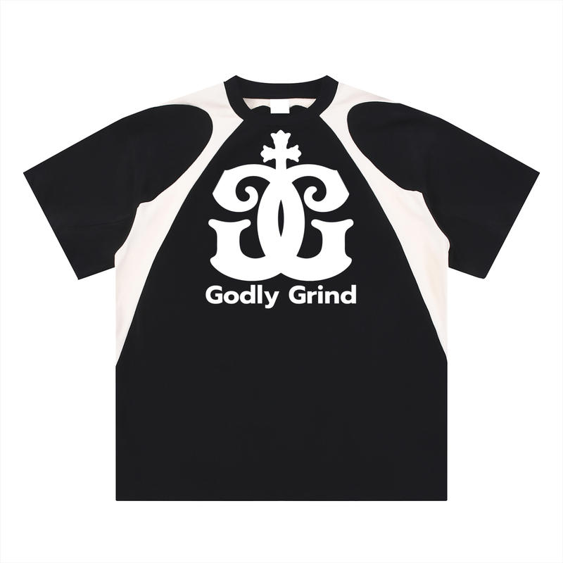 Contrast Panel Cotton T-Shirt