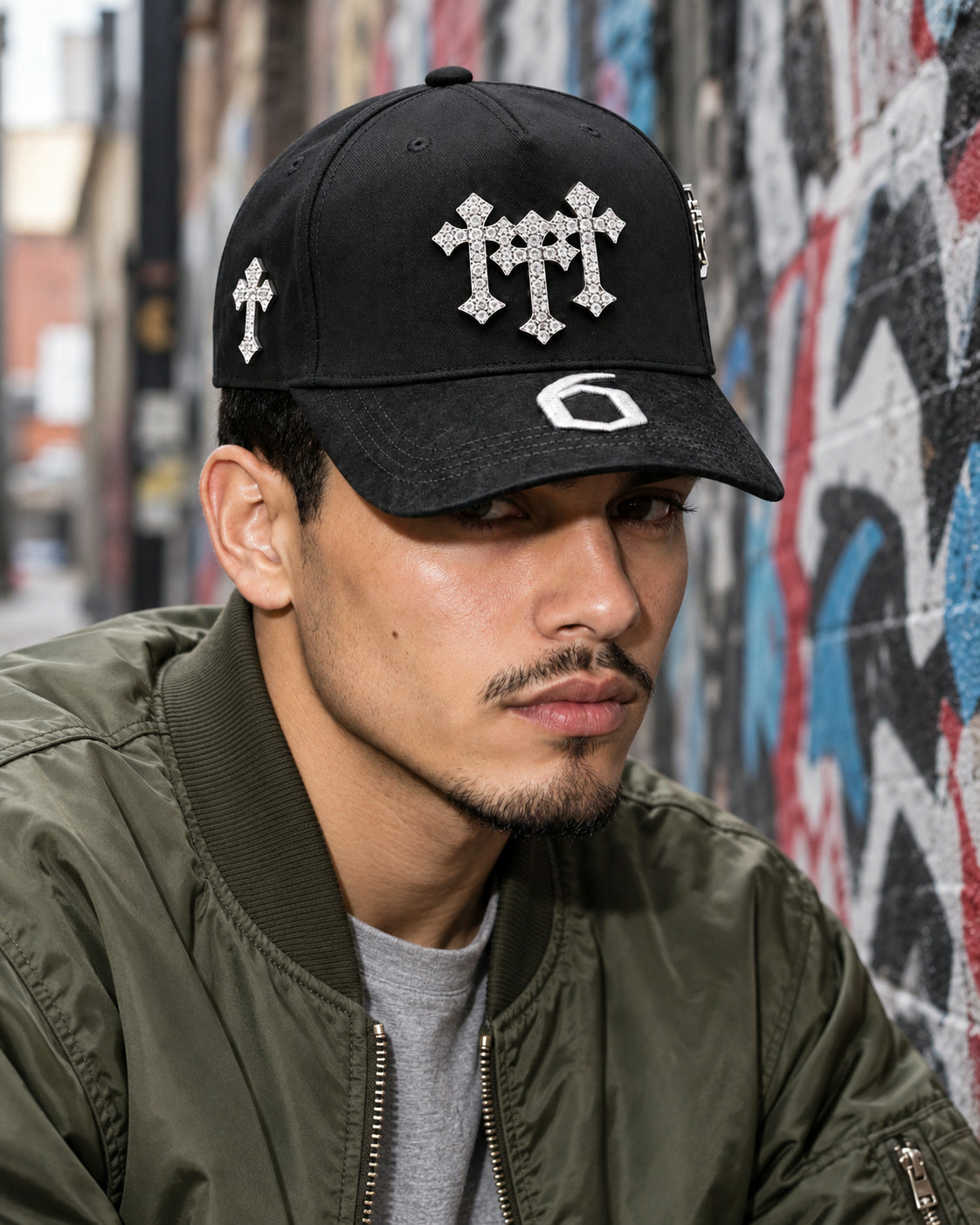Cross Cluster Black Cap - On model