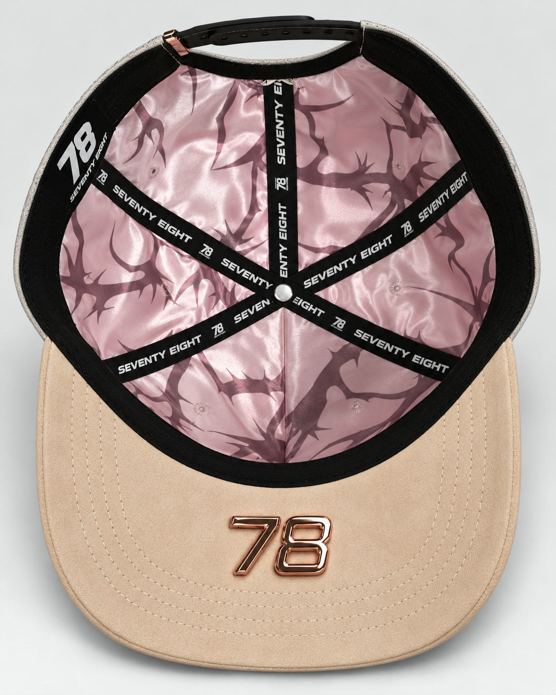 Crown of Thorns Scripture Cap - Grey / Tan - inside