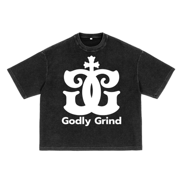 Waffle-Texture Washed Boxy T-Shirt - Godlygrind