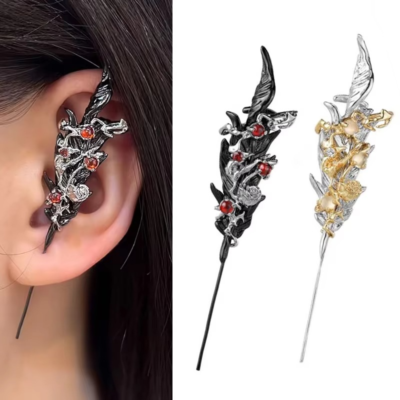 Crimson Angel Wing Gothic Earrings