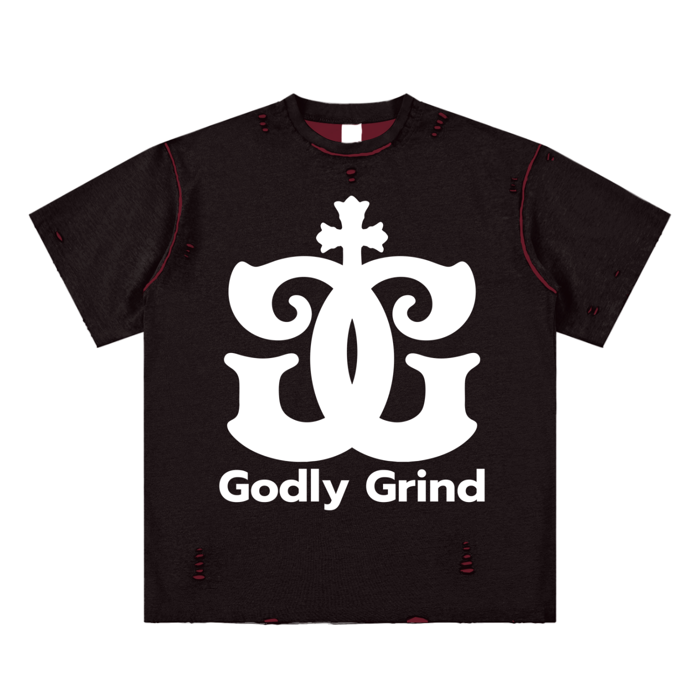 Hand-frayed Reversible T-shirt - Godlygrind