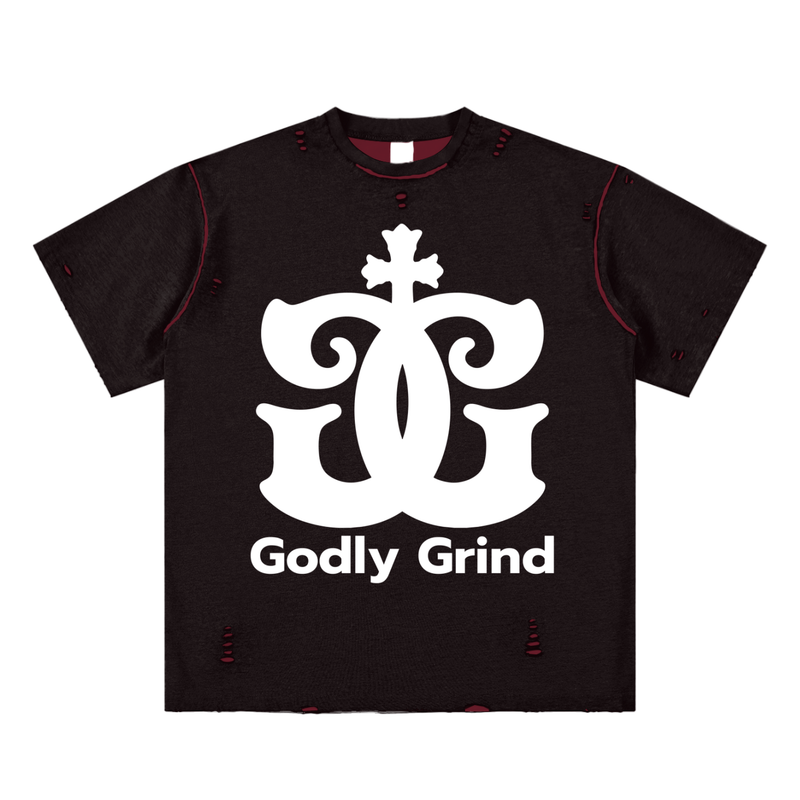 Hand-frayed Reversible T-shirt