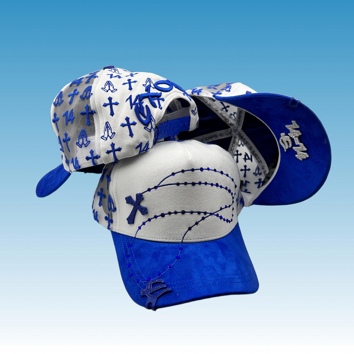 Blue Rosary Cross Cap