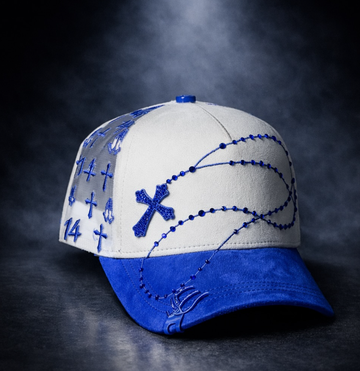 Blue Rosary Cross Cap