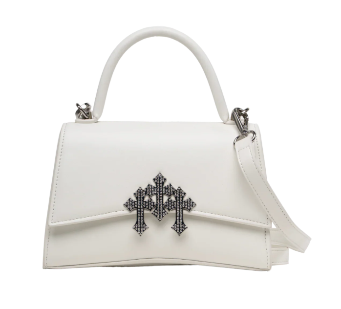 Cross Emblem Handbag - White