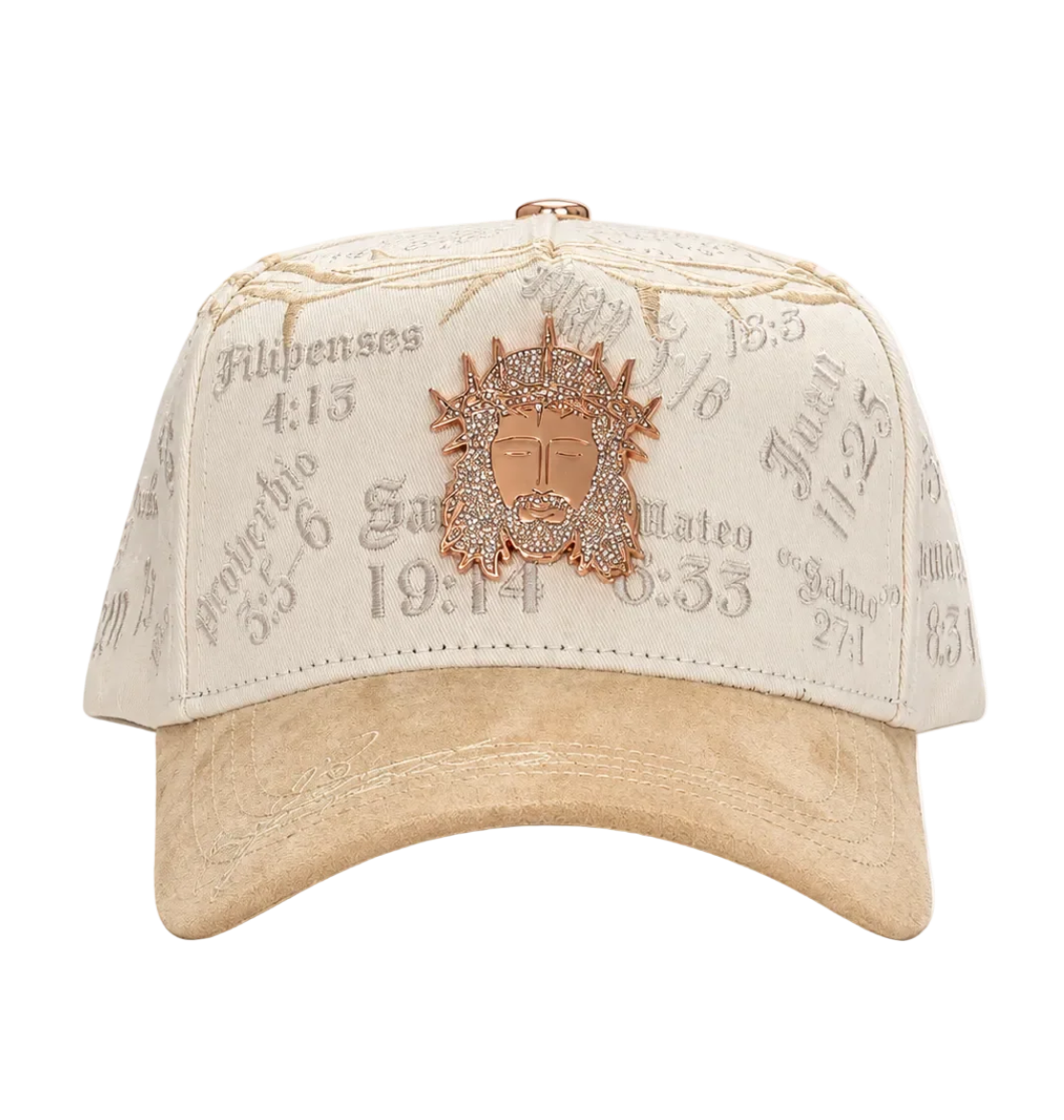 Crown of Thorns Scripture Cap - Cream