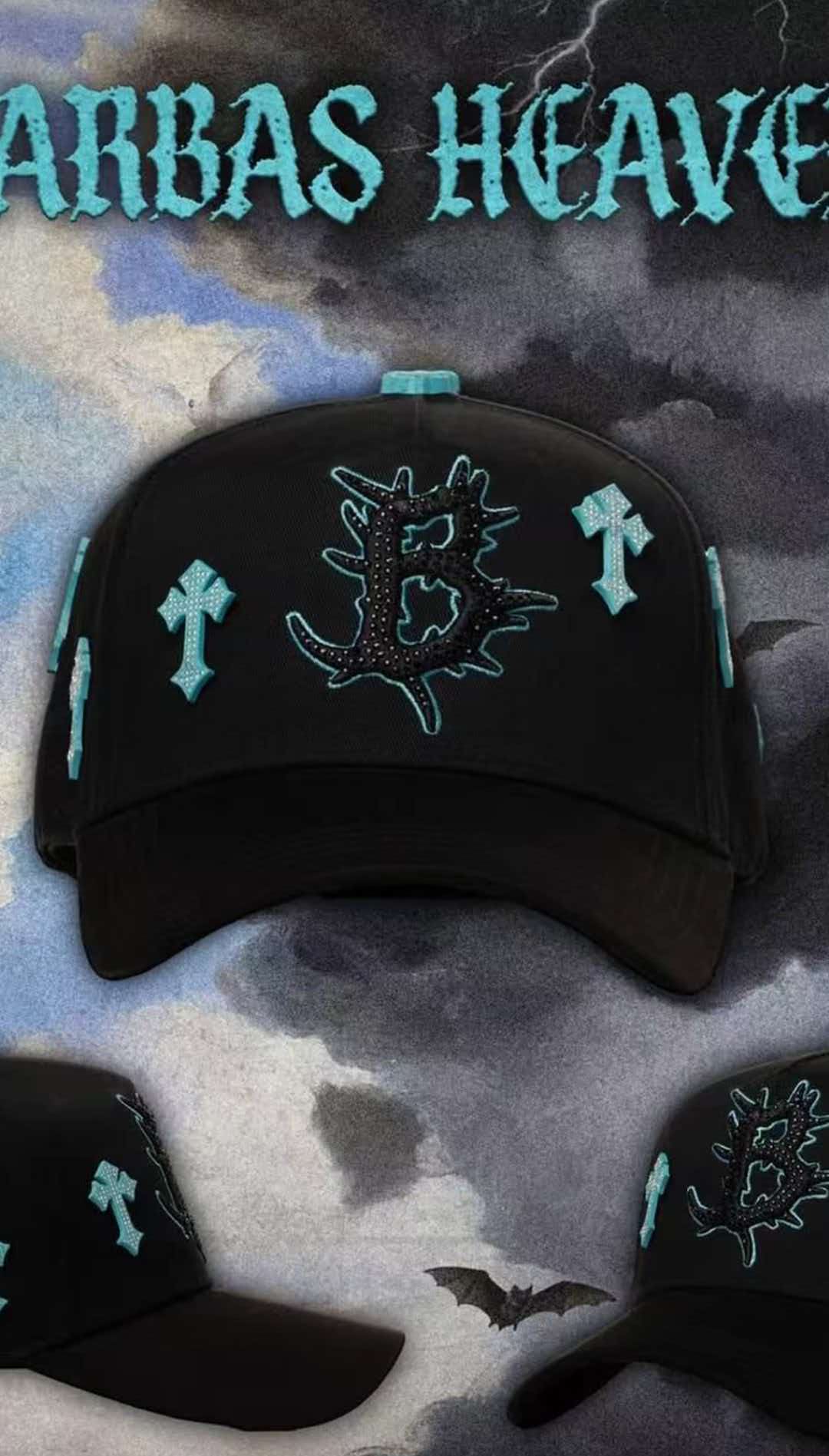 Flame B Cross Cap - Black / Teal