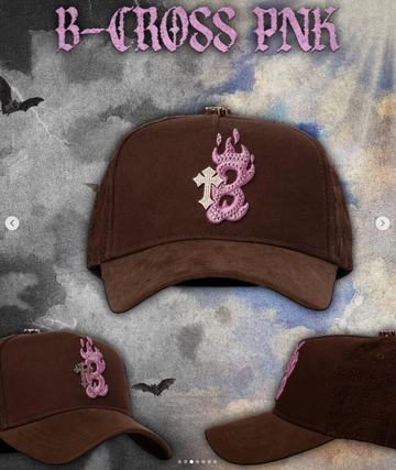 Flame B Cross Cap - Brown / Pink