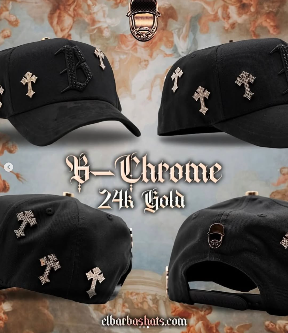 Gold Cross B Cap - 24K Gold