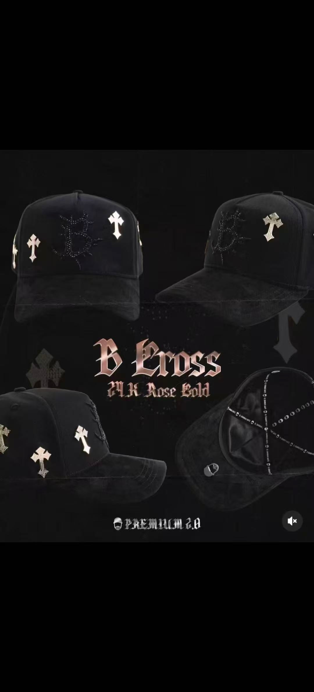 Gold Cross B Cap - Rose Gold