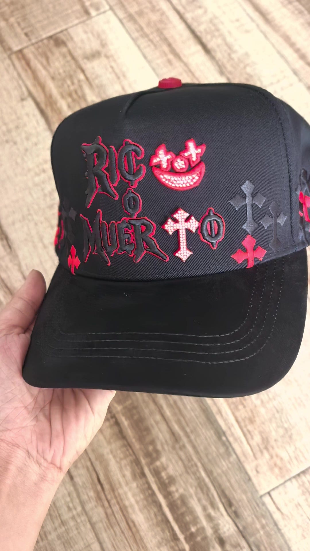 Red Crosses Black Cap