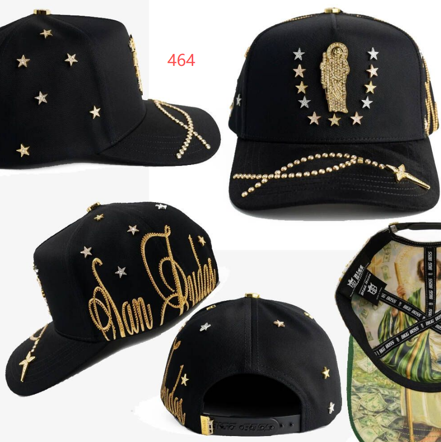 San Judas Rosary Cap - Black / Gold