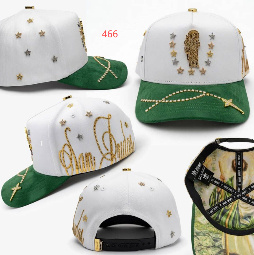 San Judas Rosary Cap - White / Green