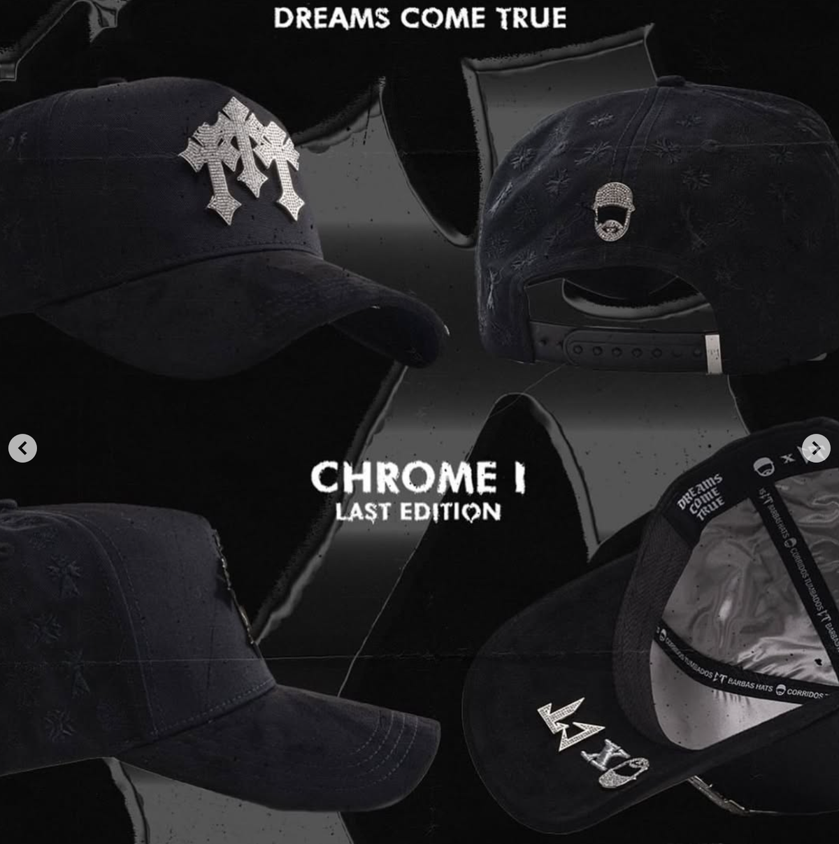 Triple Cross Studded Cap - Silver